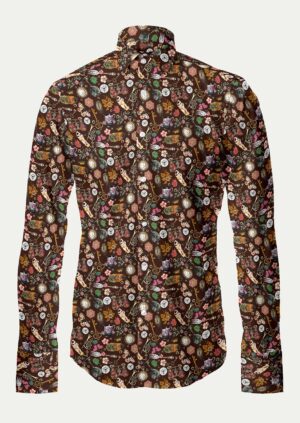 Brown Bespoke Abstract Shirt