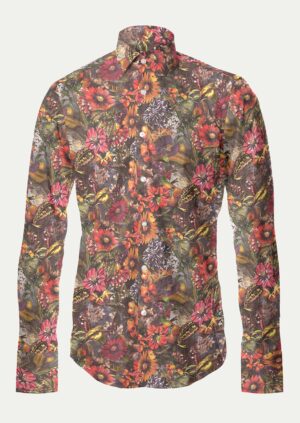 Bespoke Red and Green Floral Shirt