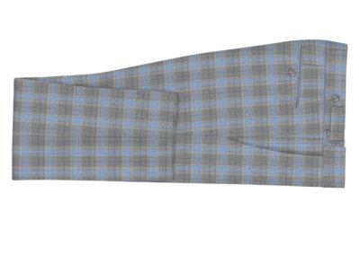 Blue and Grey Plaid Trouser