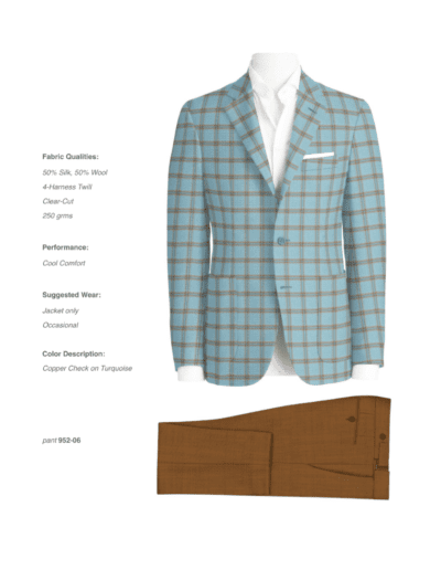 Copper Check on Turquoise Jacket