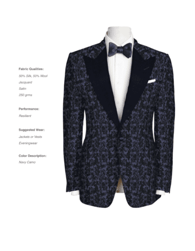 Navy Camo with 50% Silk and 50% Wool Clothing Jacket
