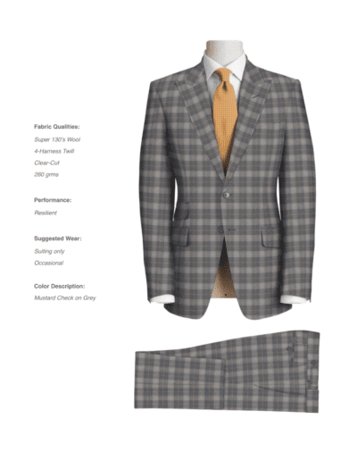 Mustard Check on Grey Suit