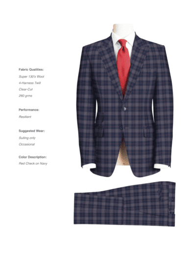 Suiting Occasional with Red Check on Navy Suit